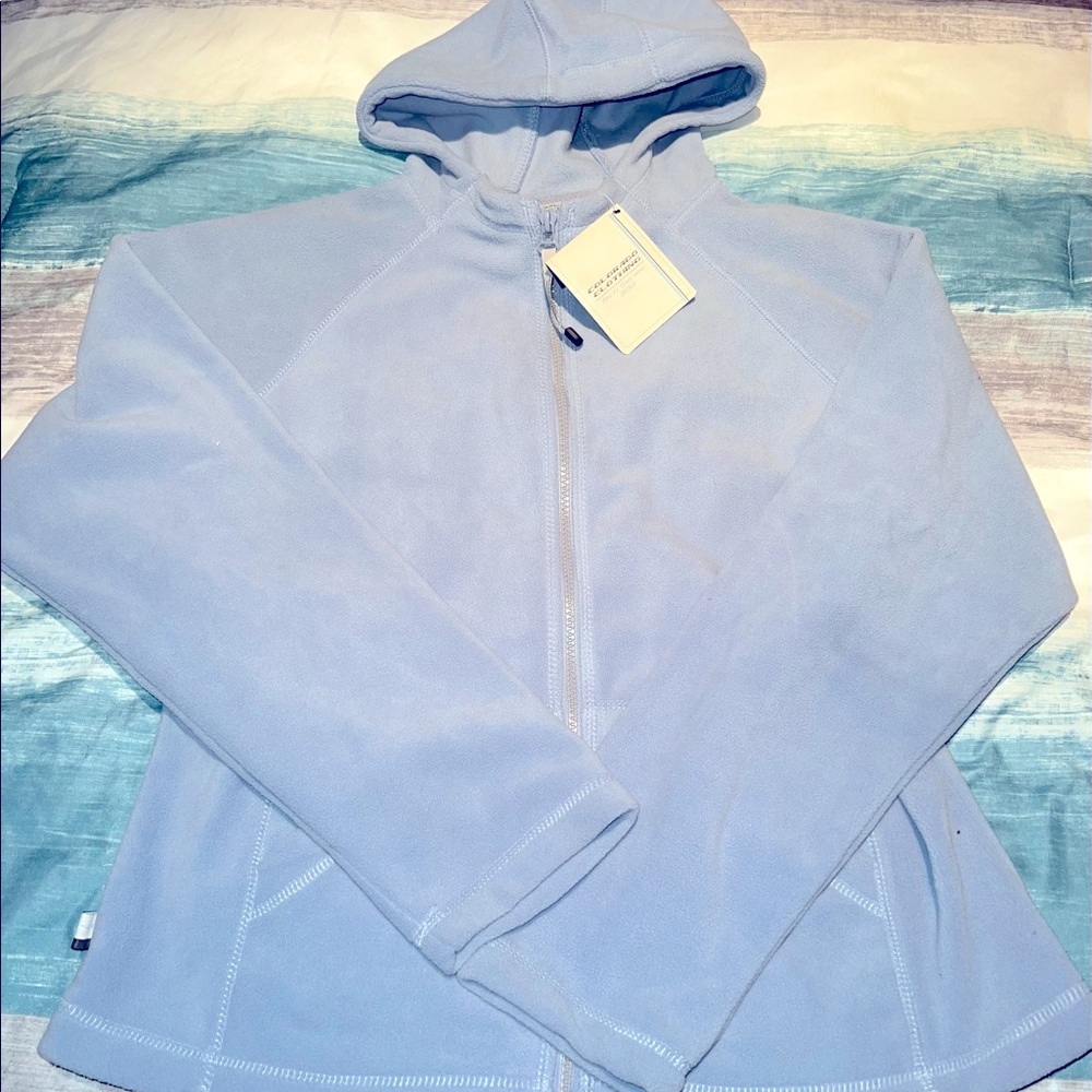 NWT WOMENS/MISSES sky blue zip up hoodie-